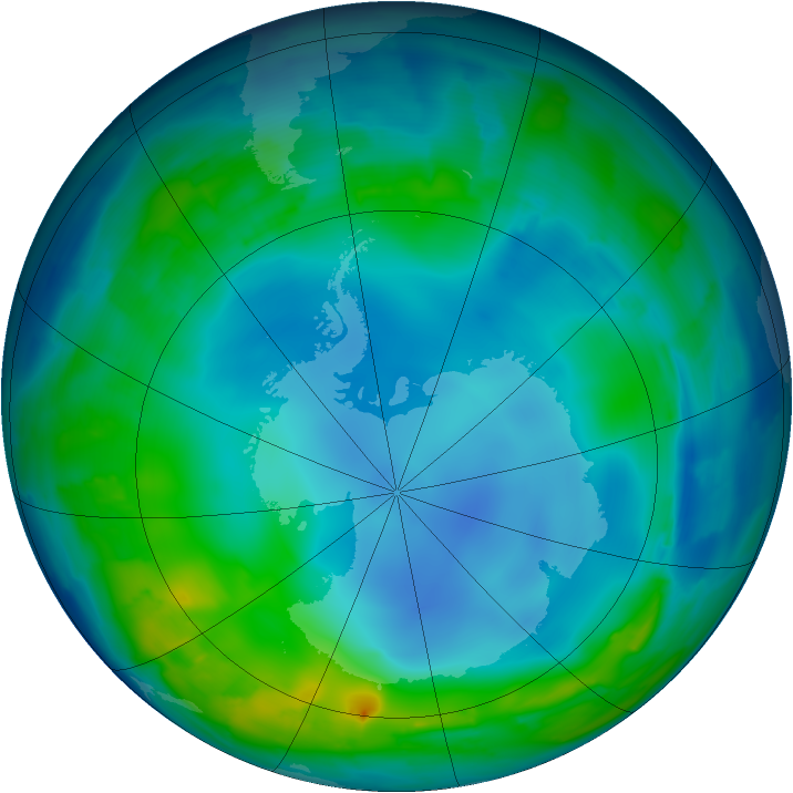 Antarctic ozone map for 26 May 2013